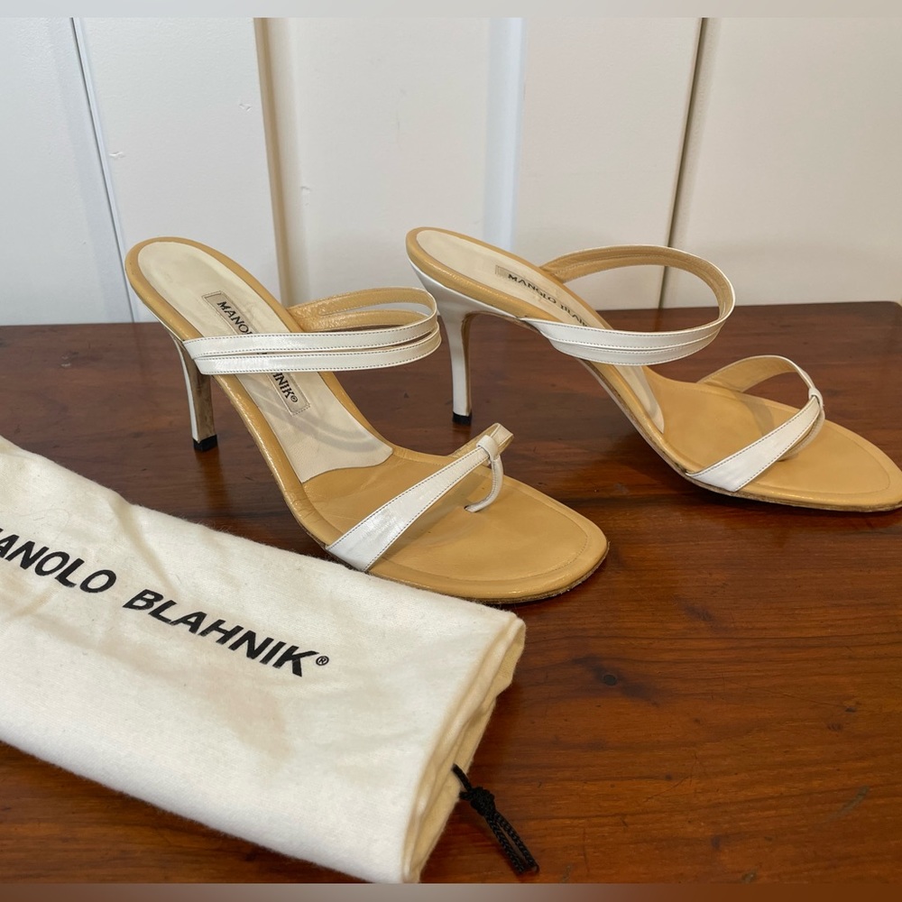 Manolo Blahnik White Heels